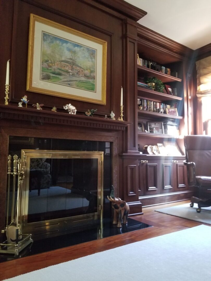 Fireplace of the home library