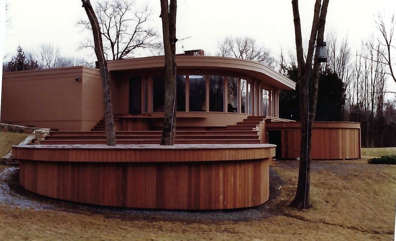 two-tiered deck of a property