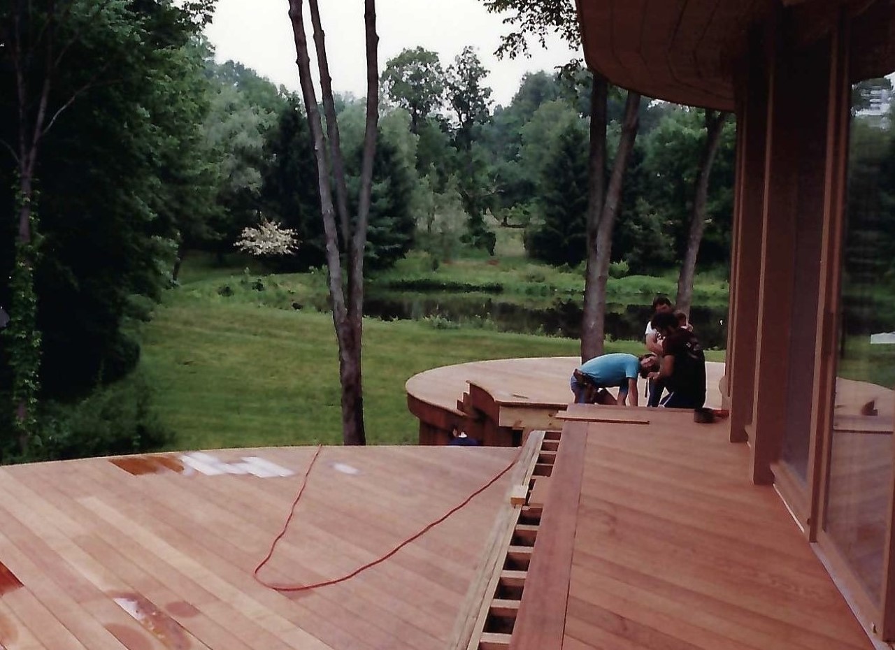 contractors working on a deck