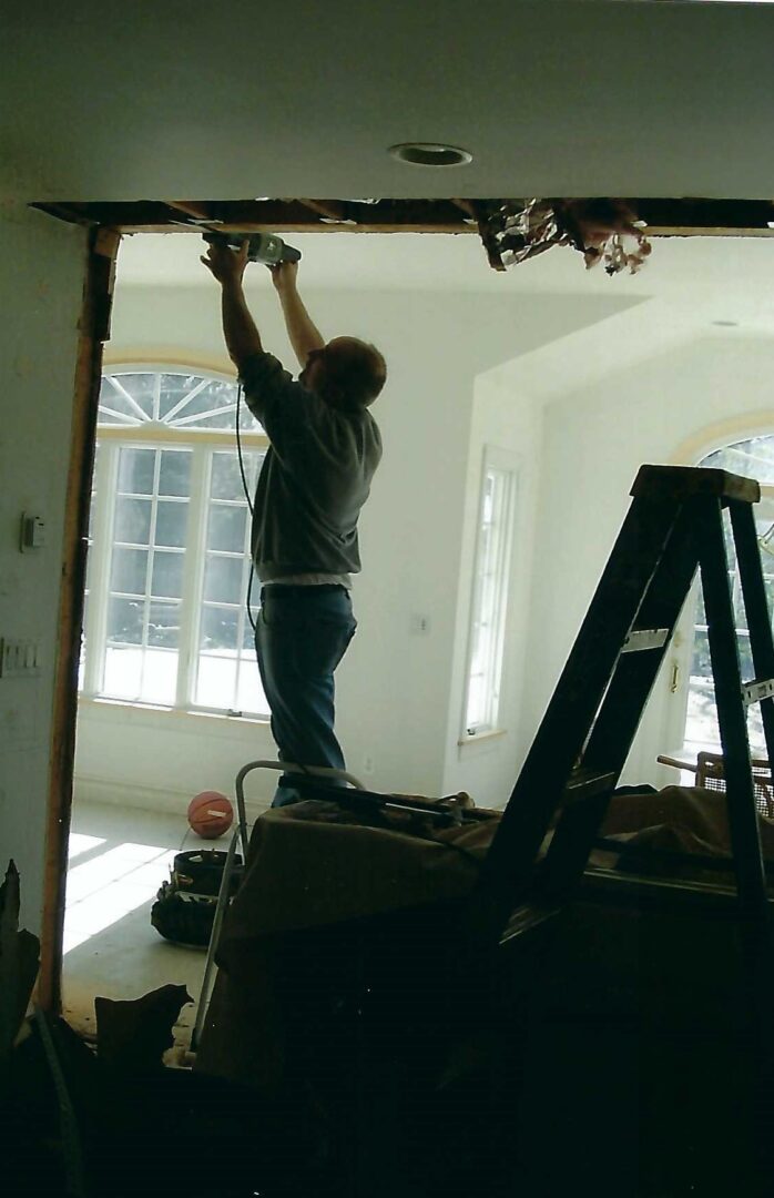 a contractor working on a home improvement project