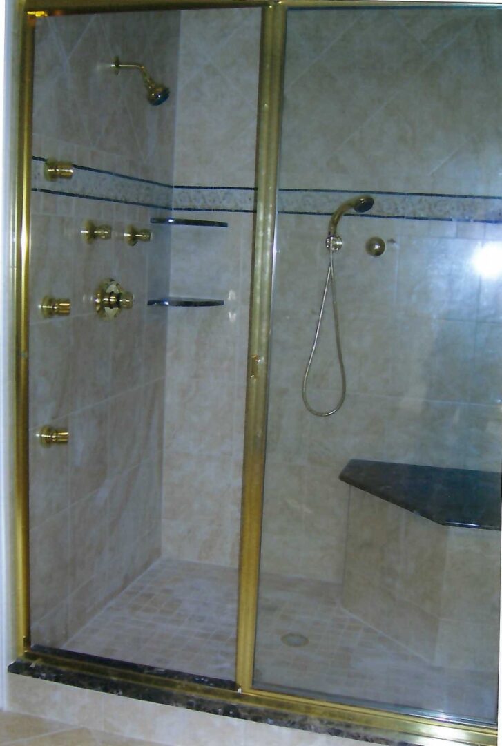 shower and sauna area