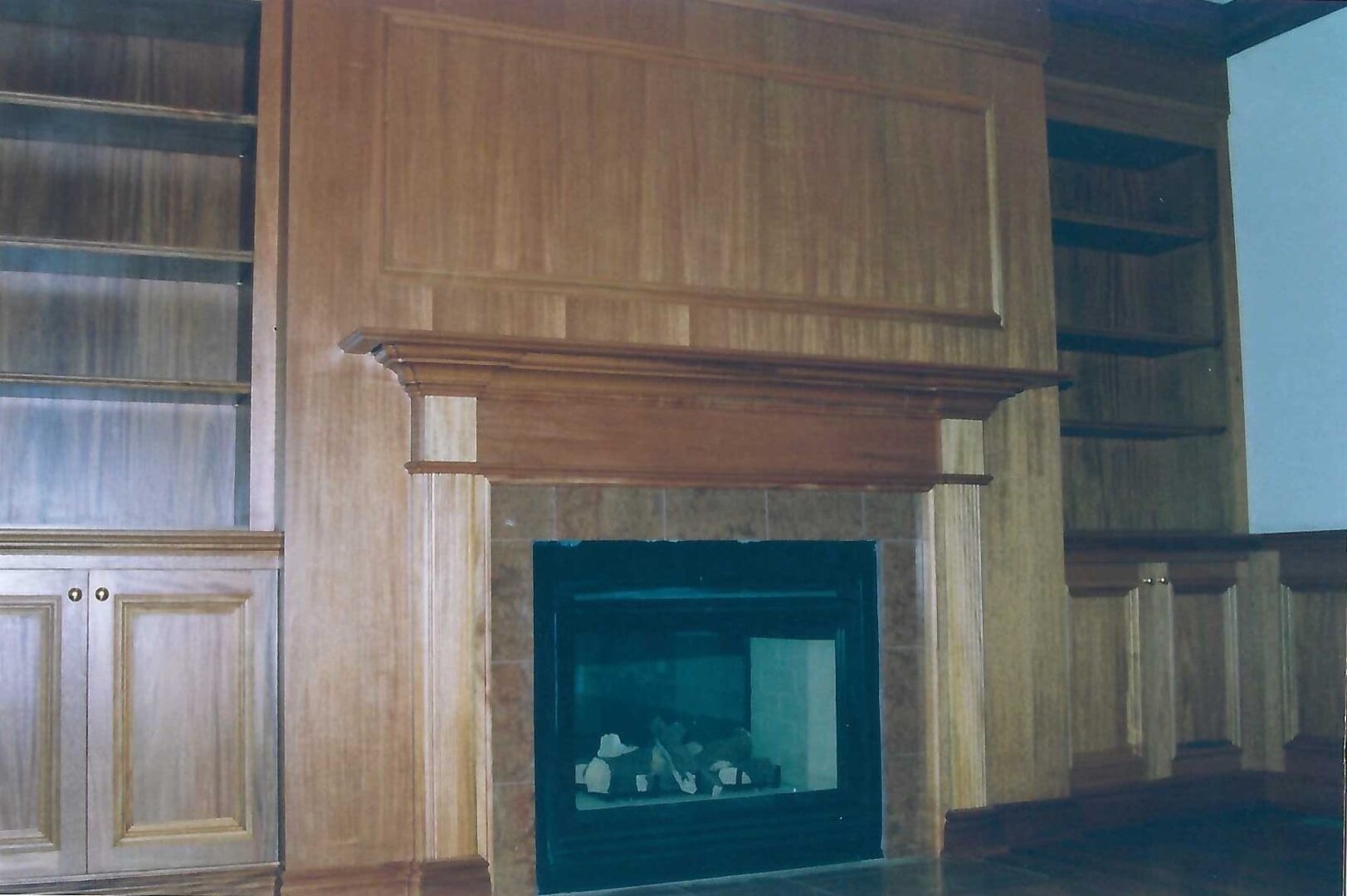 a fireplace