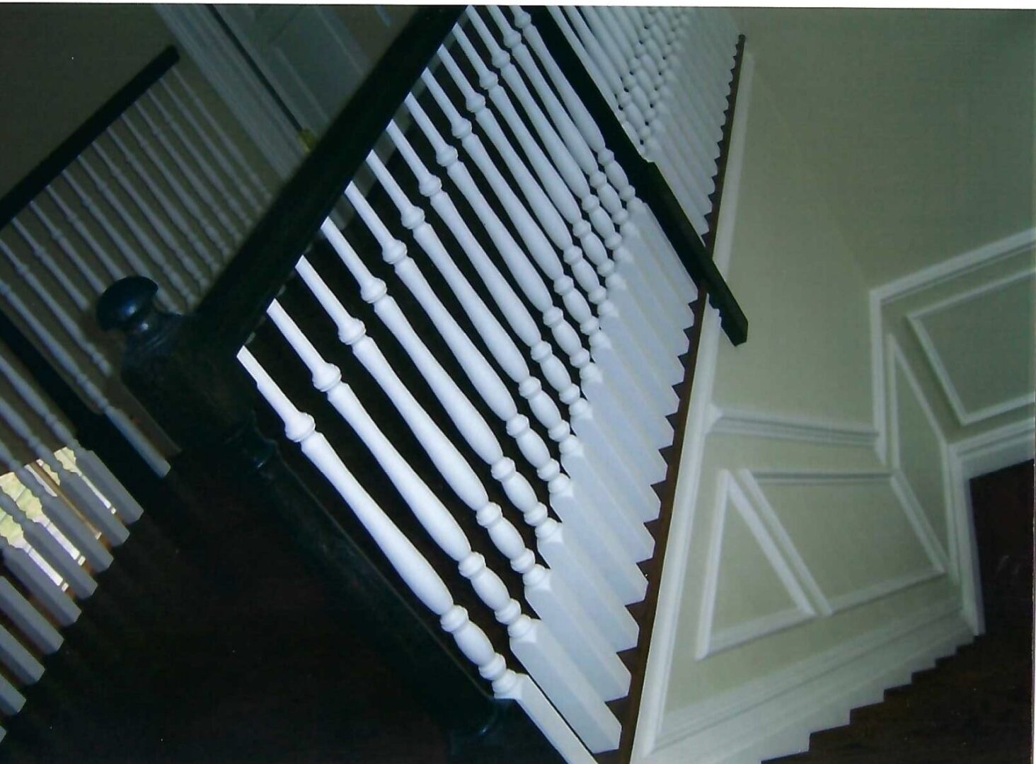 the railing of a staircase