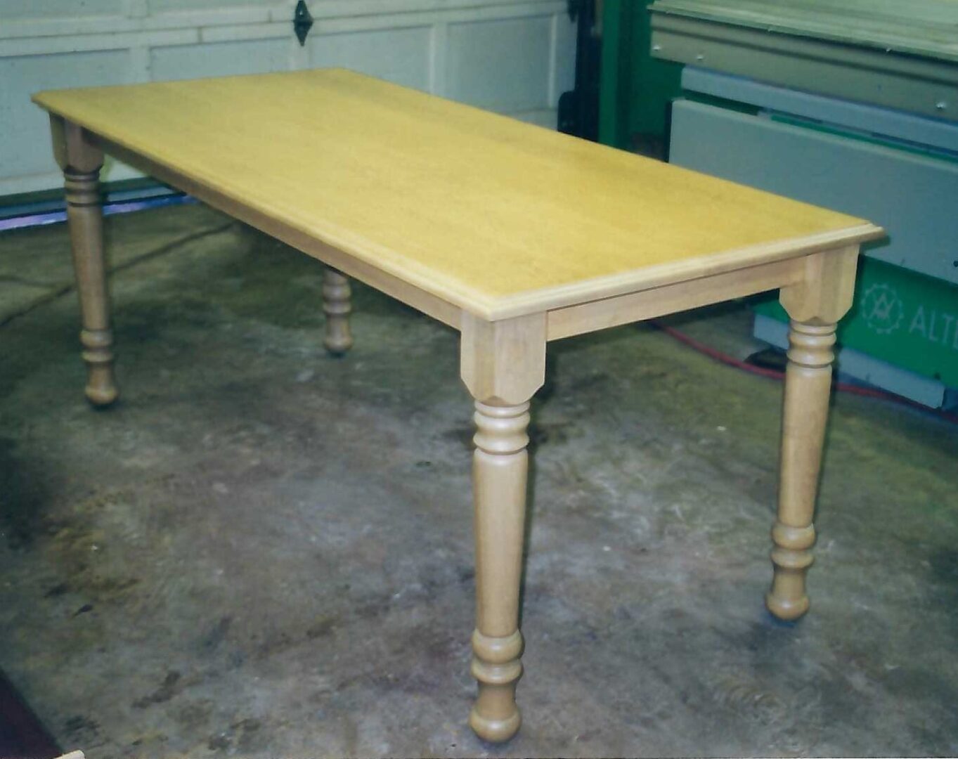 a rectangular wooden table