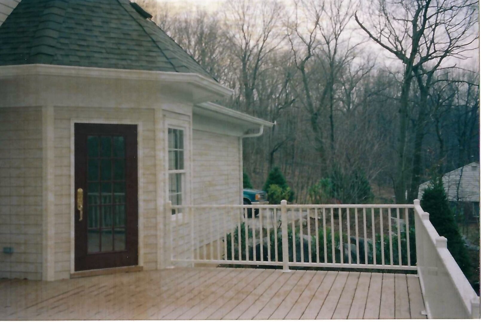 outdoor patio near the woods