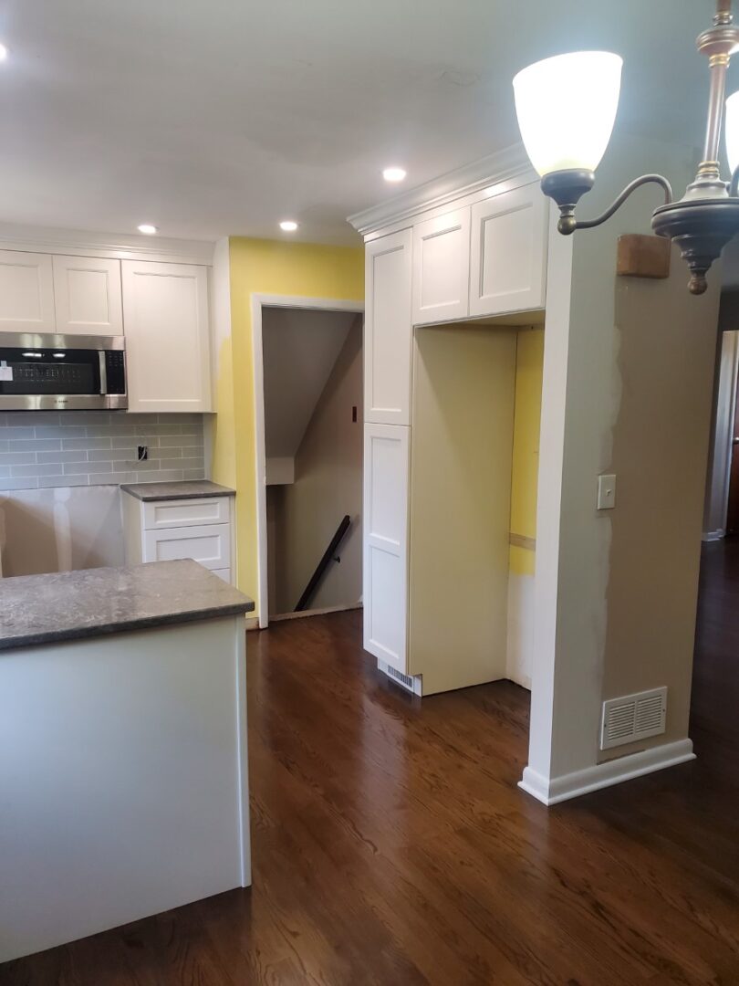 An empty space for fridge in the kitchen